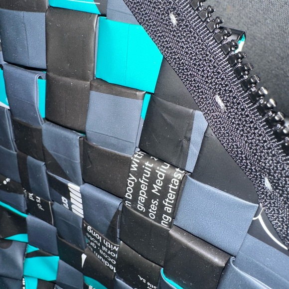 Hand-folded Purse Clutch Bugler Paper Wrapper Turquoise